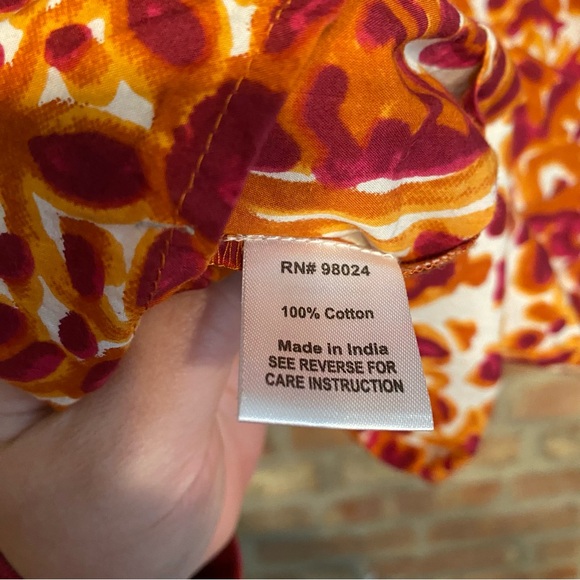 Anthropologie Love the Label floral tie open back shirt top size medium women’s - Picture 13 of 14